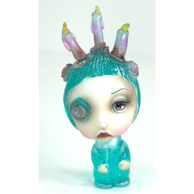 Teal Candle Girl by Michele Lynch