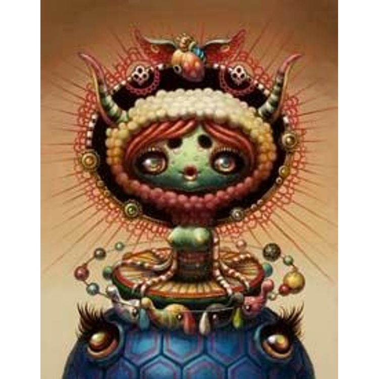 The Cosmic Turtle(featuring a Snake and Elephants) by Yoko D'Holbachie