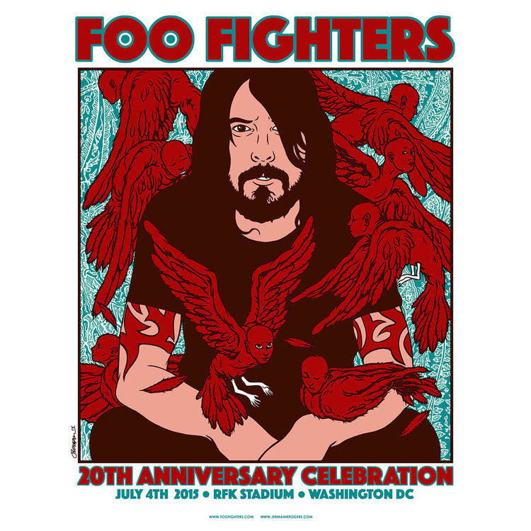 FOO FIGHTERS 20th Anniversary Print by Jermaine Rogers