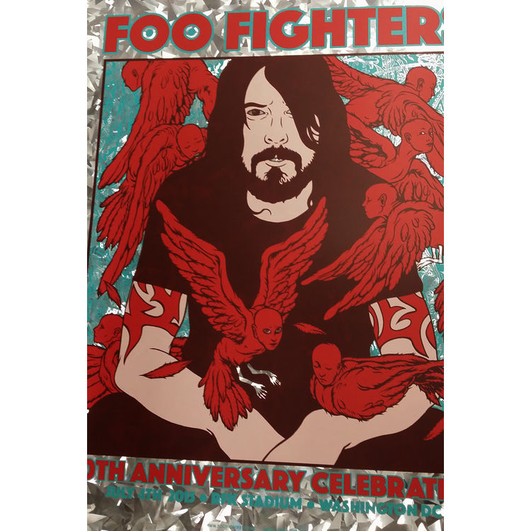 FOO FIGHTERS 20th Anniversary Print (SHATTERED FOIL VARIANT) by Jermaine Rogers