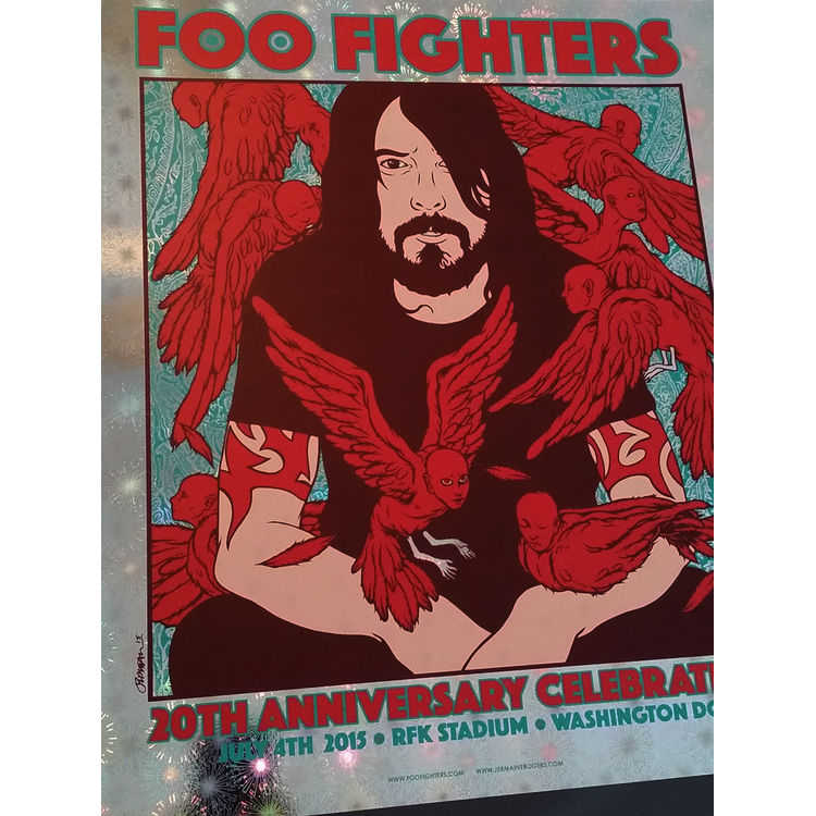 FOO FIGHTERS 20th Anniversary Print (FIREWORKS FOIL VARIANT) by Jermaine Rogers