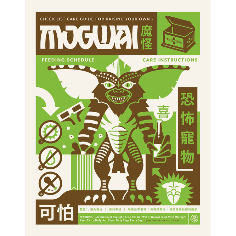 Gift Of The Mogwai - Stripe - Print by Clark Orr