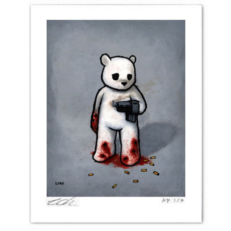 Bad Idea: Bear with a Gun Hand by Luke Chueh