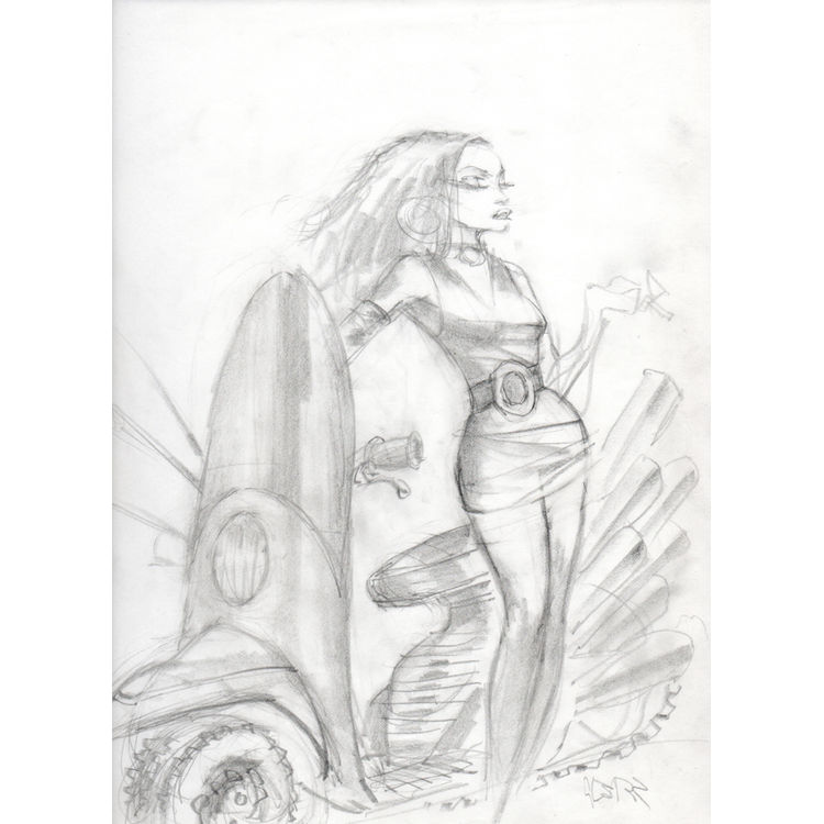 Mini Dress and Scooter Study by Glenn Barr