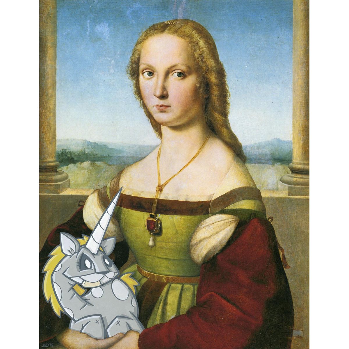 Young Woman with Unicorn