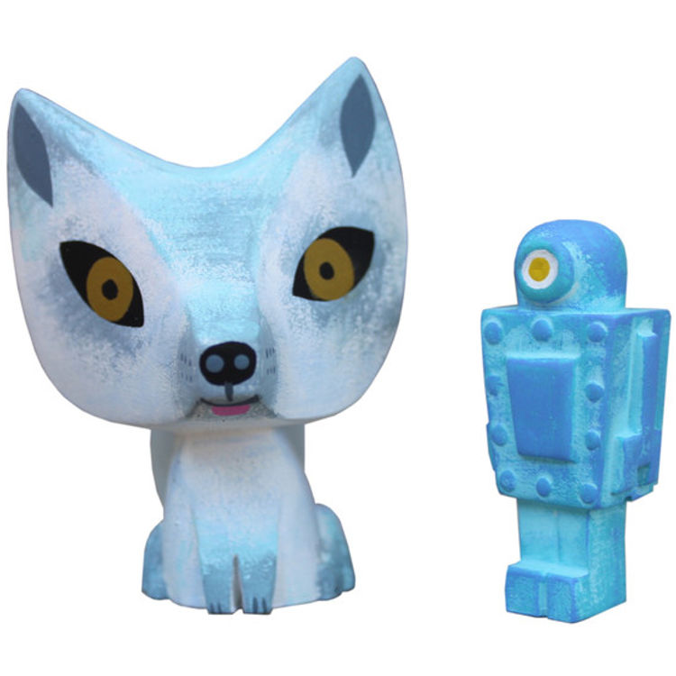 Fox and Robot - Arctic Fox by Michelle Valigura
