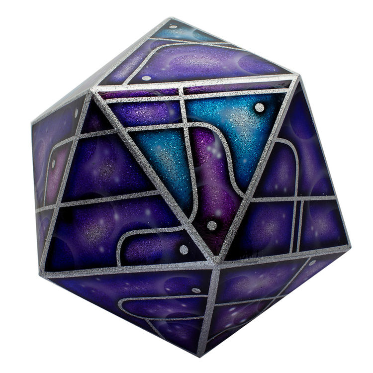 20 Sided XL Gaming Dice Purple by 'Dirty' Donny Gillies