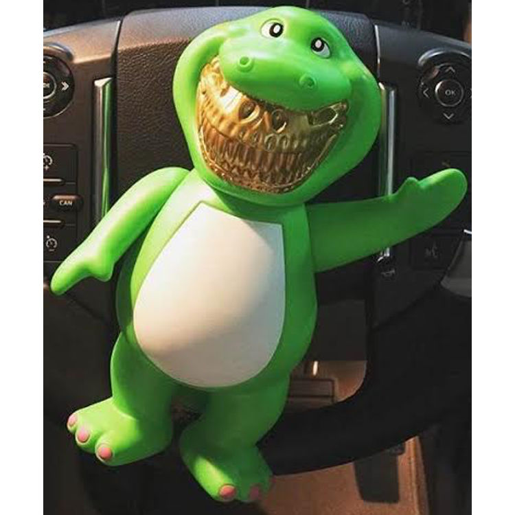 BARNEY GRIN - JPS Bubble B-Rex Grin Player 1 ( JPS EDITION ) ( Gold Grin ) VIP NFS by Ron English