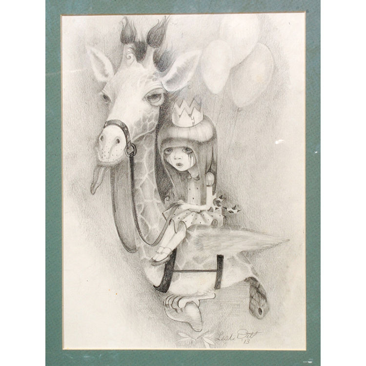 Giraffe Sketch by Leslie Ditto