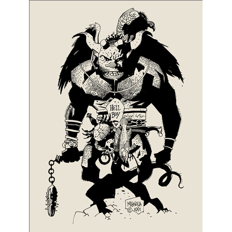 First Hellboy by Mike Mignola (Version B) by Mike Mignola