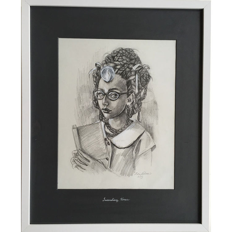Incendiary Verse Drawing by Lori Nelson