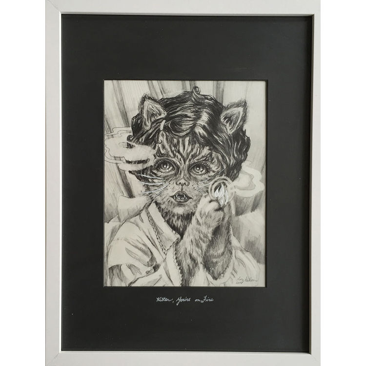 Kitten, You're On Fire Drawing by Lori Nelson