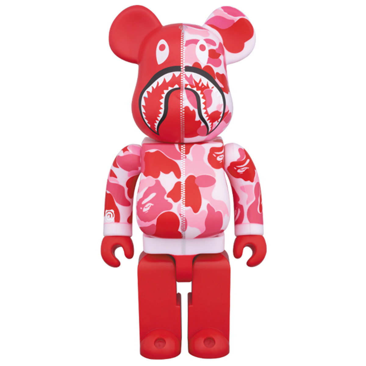 400% Red BAPE Camo Shark Bearbrick