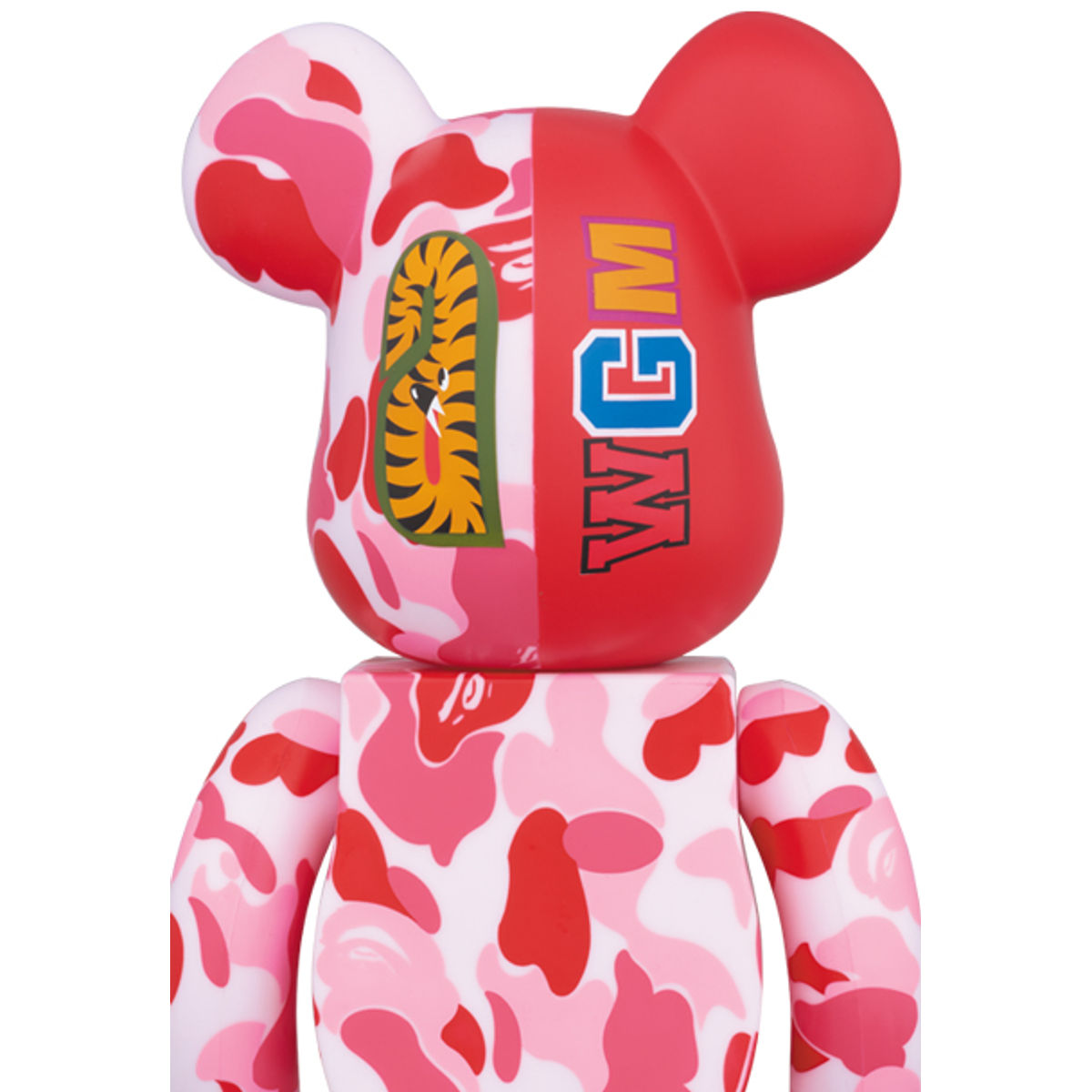 400% Red BAPE Camo Shark Bearbrick