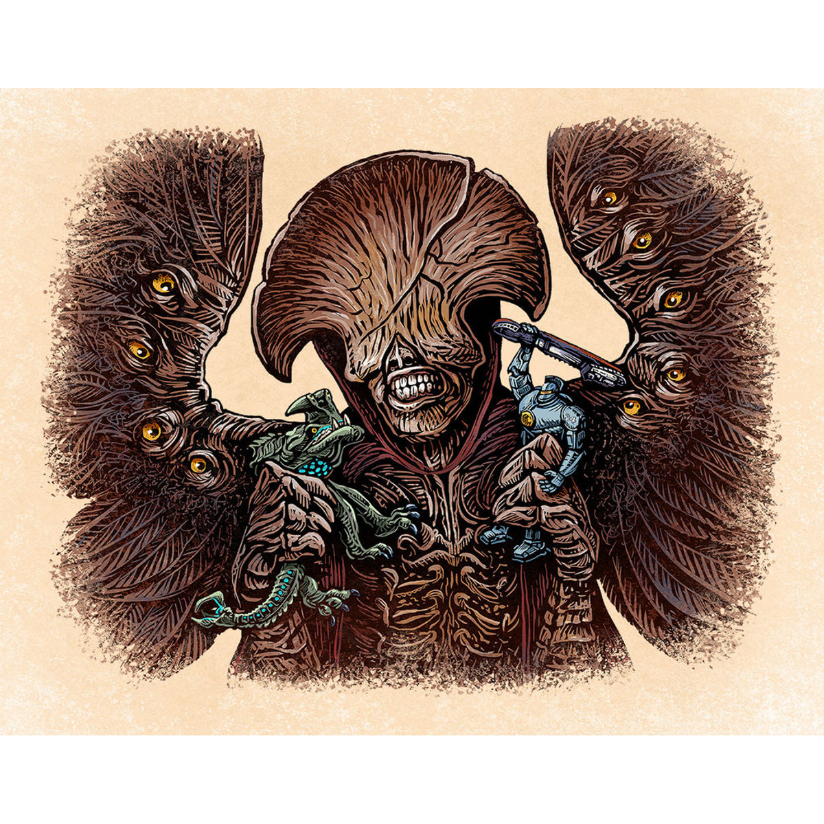 "Death Match" Wood Print