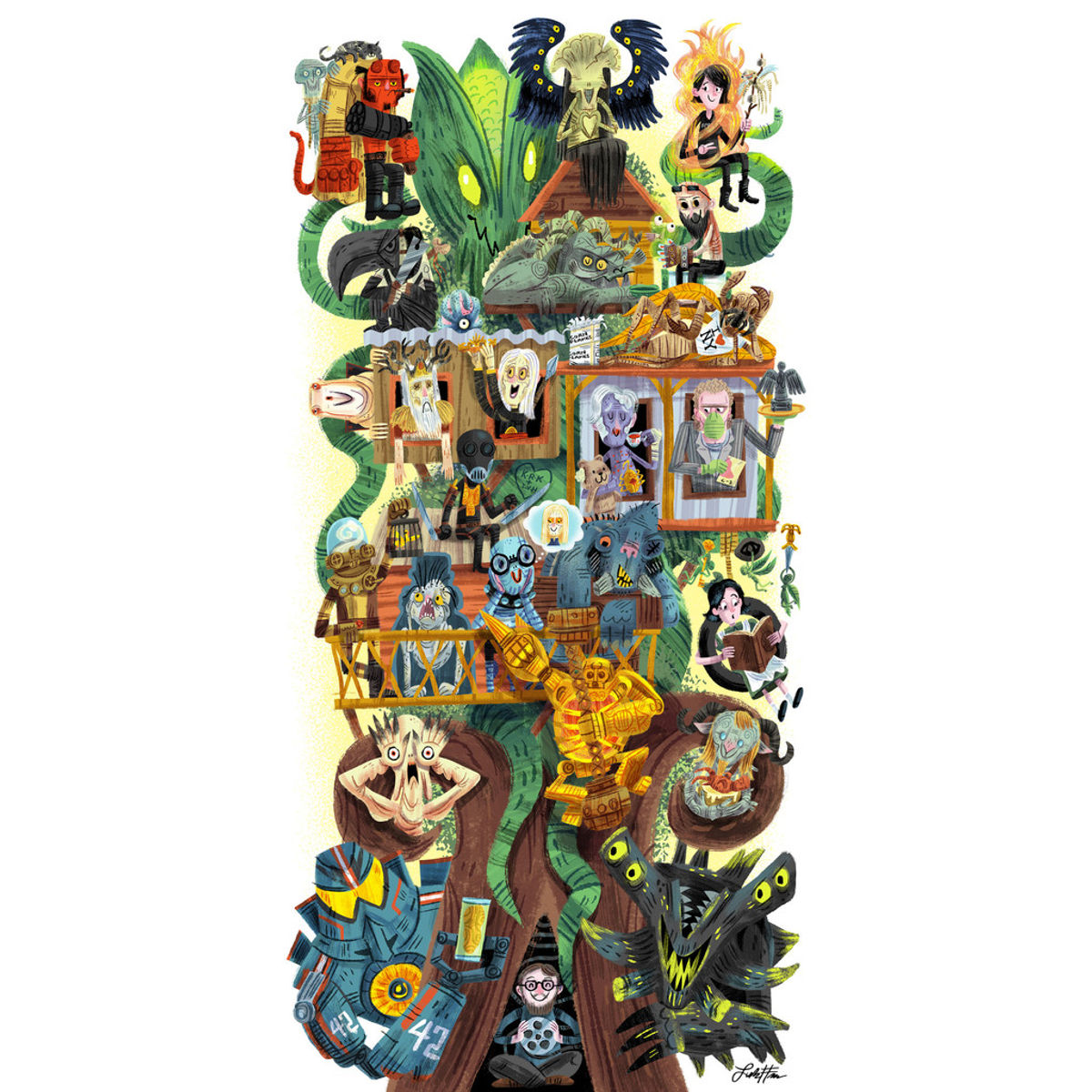 "Del Toro's Treehouse" Wood Print