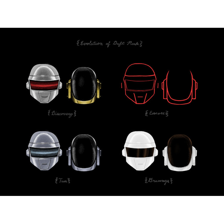 "Evolution of Daft Punk" Print by Joe Van Wetering