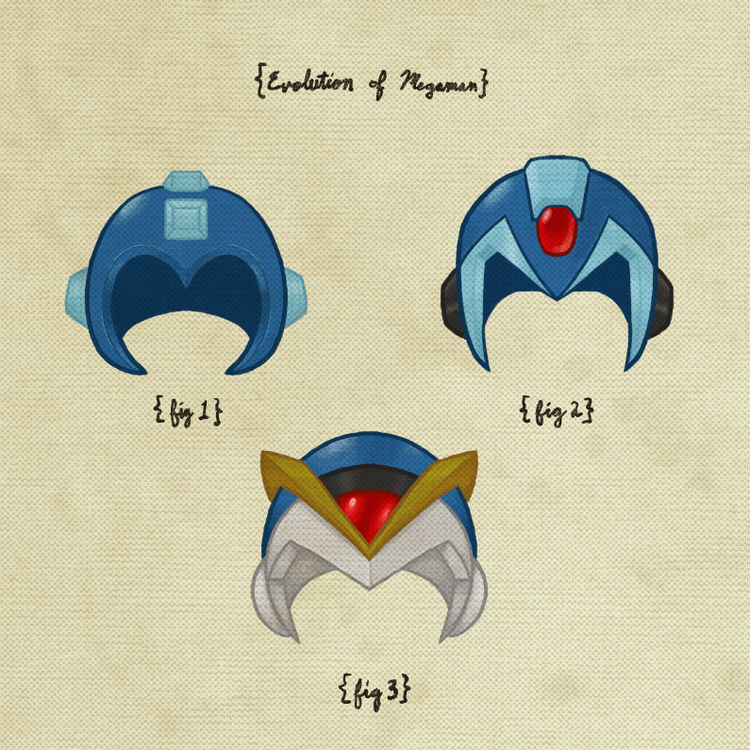 "Evolution of Megaman" Print by Joe Van Wetering