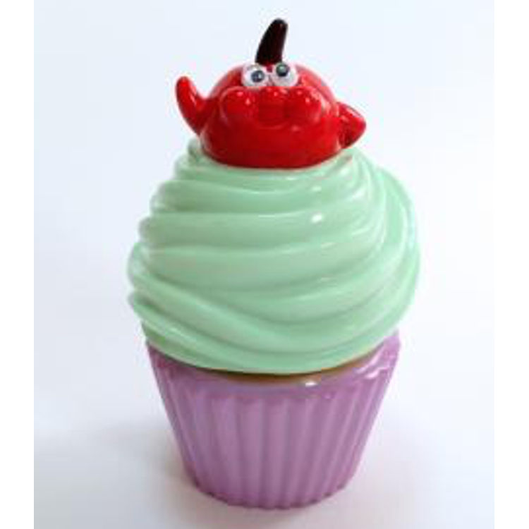 Hello Cherry ☆ cupcake: Green cream x purple cup by Aya Takeuchi
