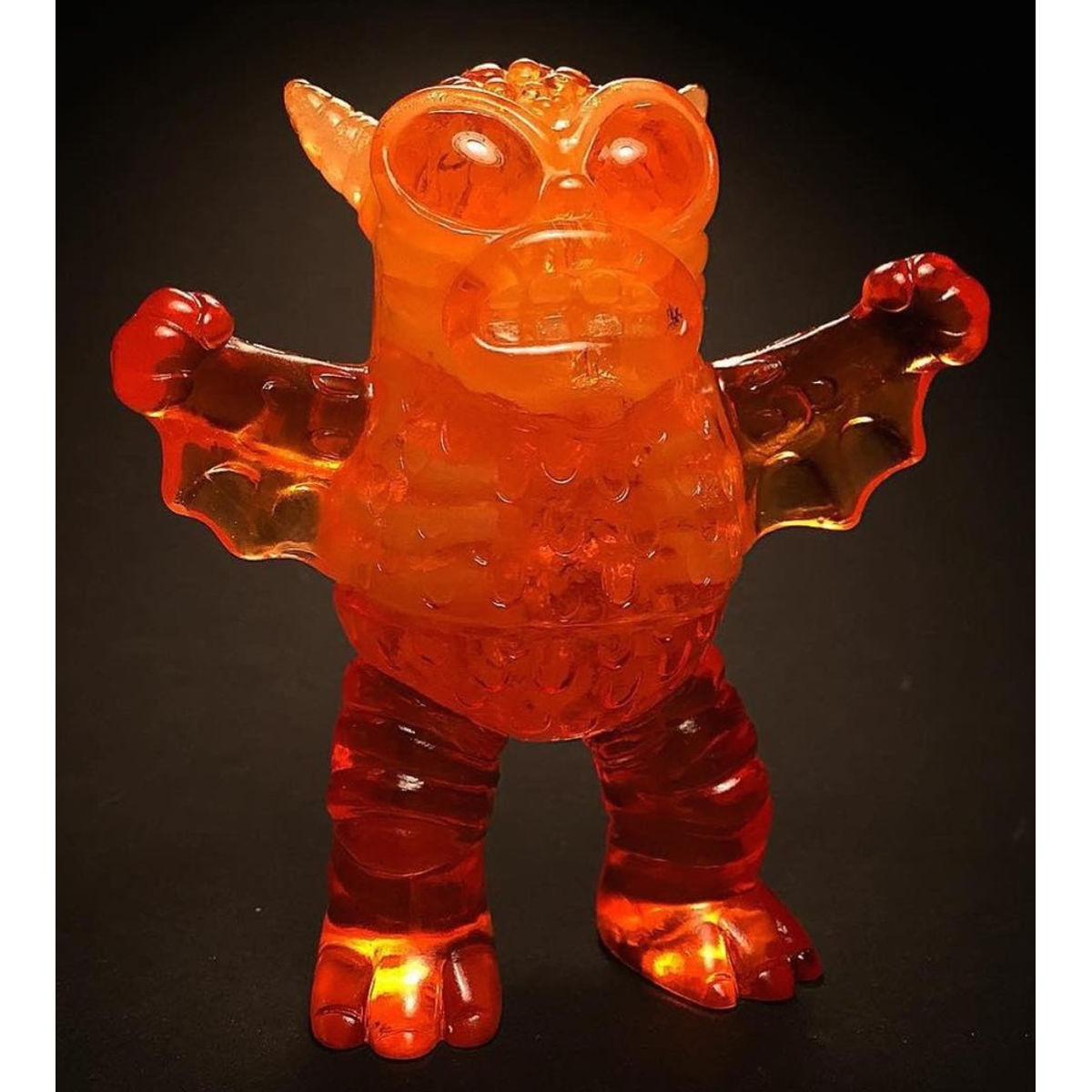 Infected Mini Standing Greasebat - Halloween Orange with Glow Inner Skeleton version
