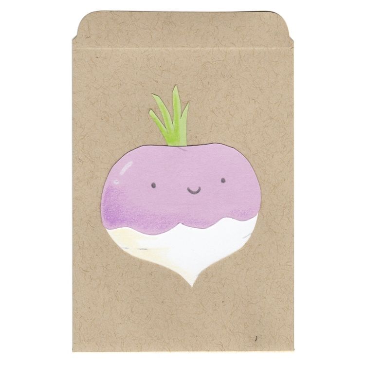 Parsnip Cut Paper and Pencil on Seed Packet 4.5 x 3.25 in by Tony Rabit