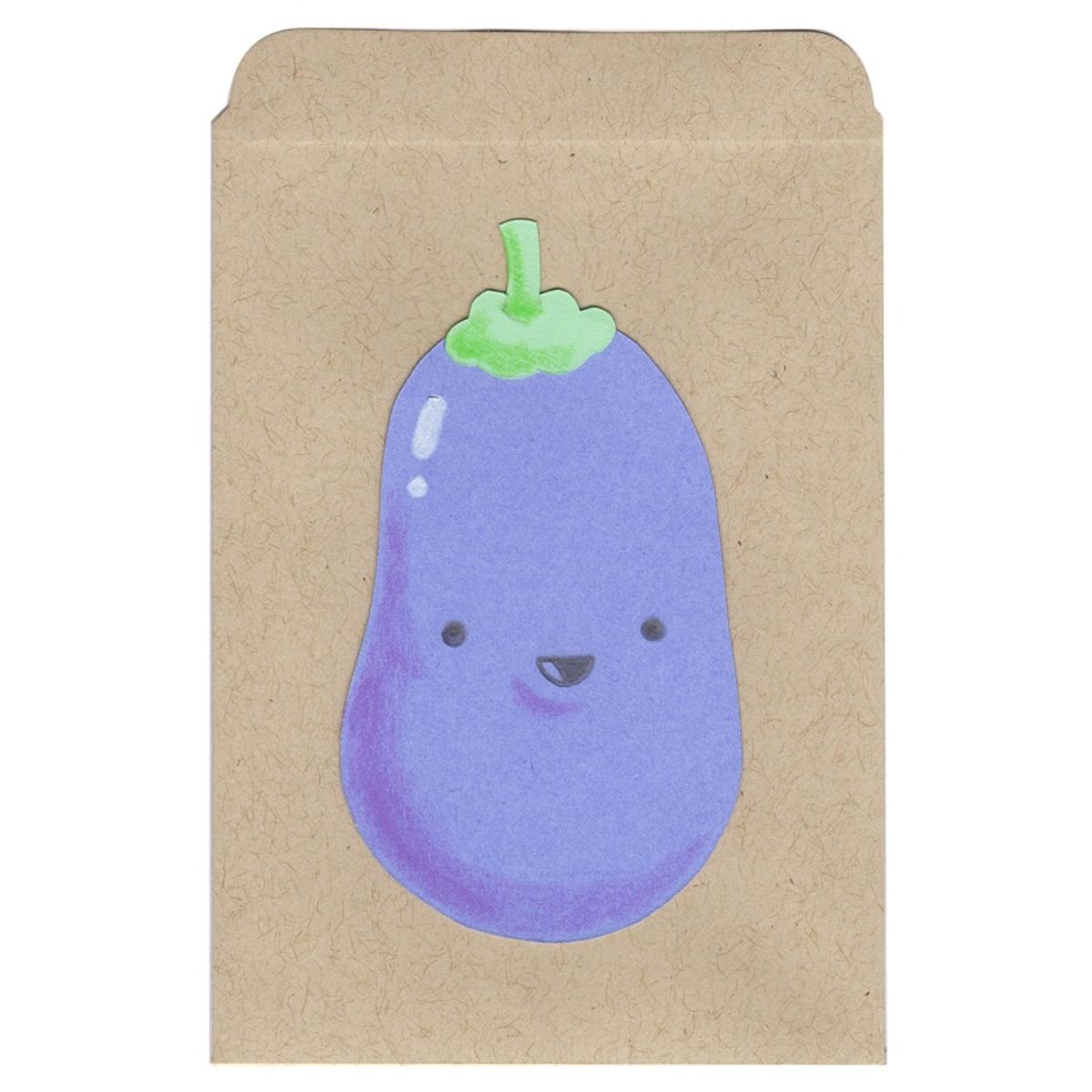 Eggplant Cut Paper and Pencil on Seed Packet 4.5 x 3.25 in