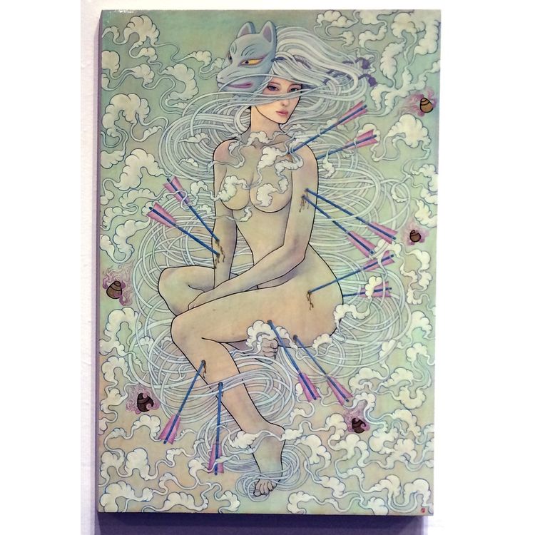 Tamamo-no-Mae - Original Painting by Candie Bolton