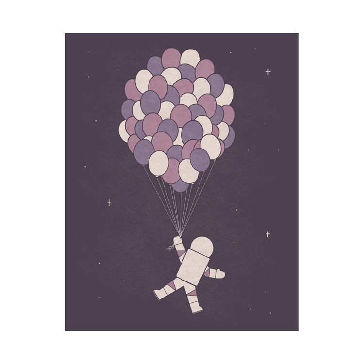 "Space Balloons" Print by Teo Zirinis