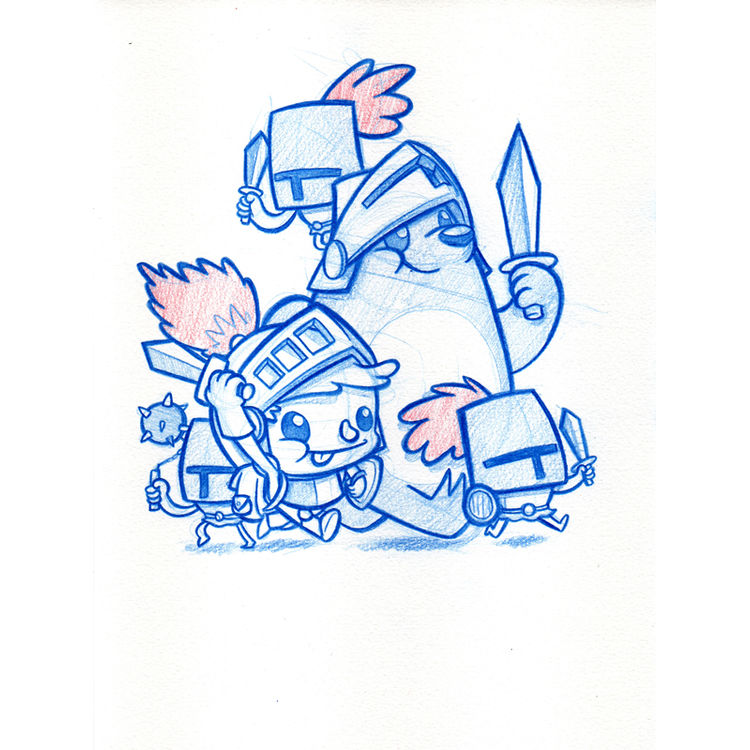 Little Knights Print by PodgyPanda