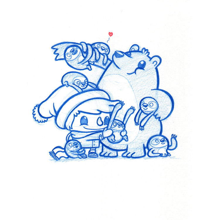 Sloths! Print by PodgyPanda
