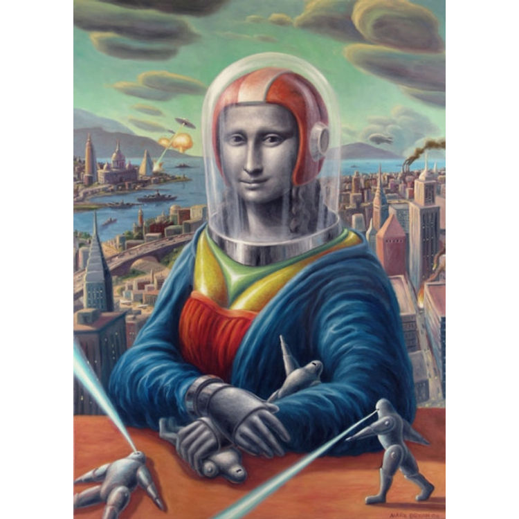 "Mona and the Metal Men" Canvas Print by mark bryan