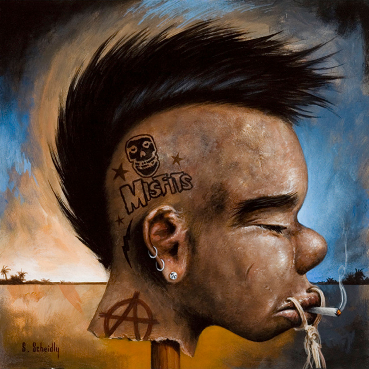 Shrunken Punk Rocker Head