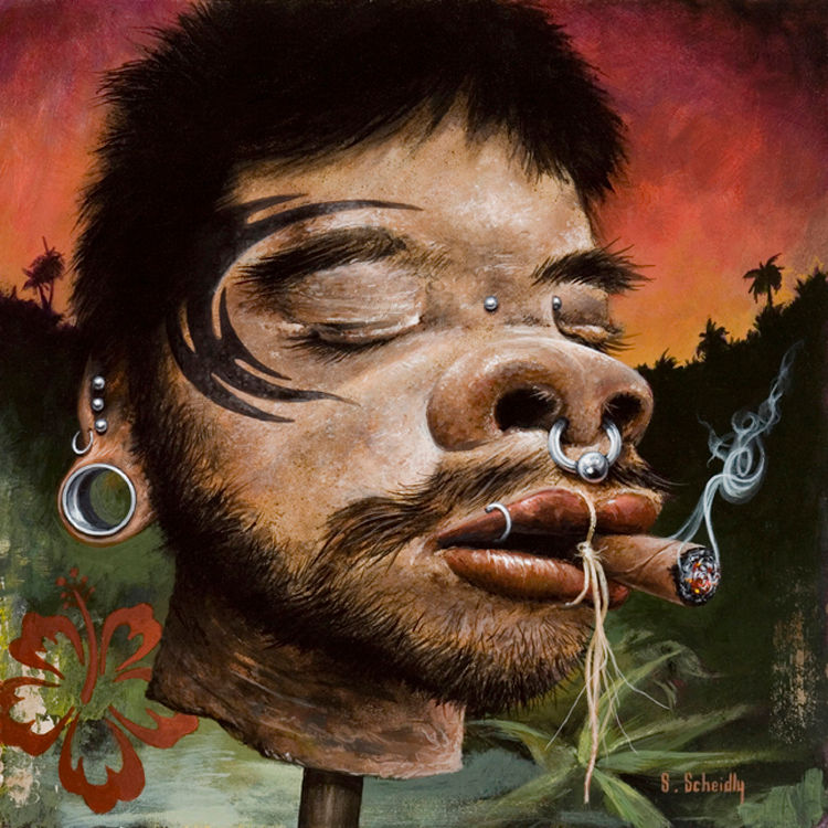 Shrunken Modern Primitive Head by Scott Scheidly