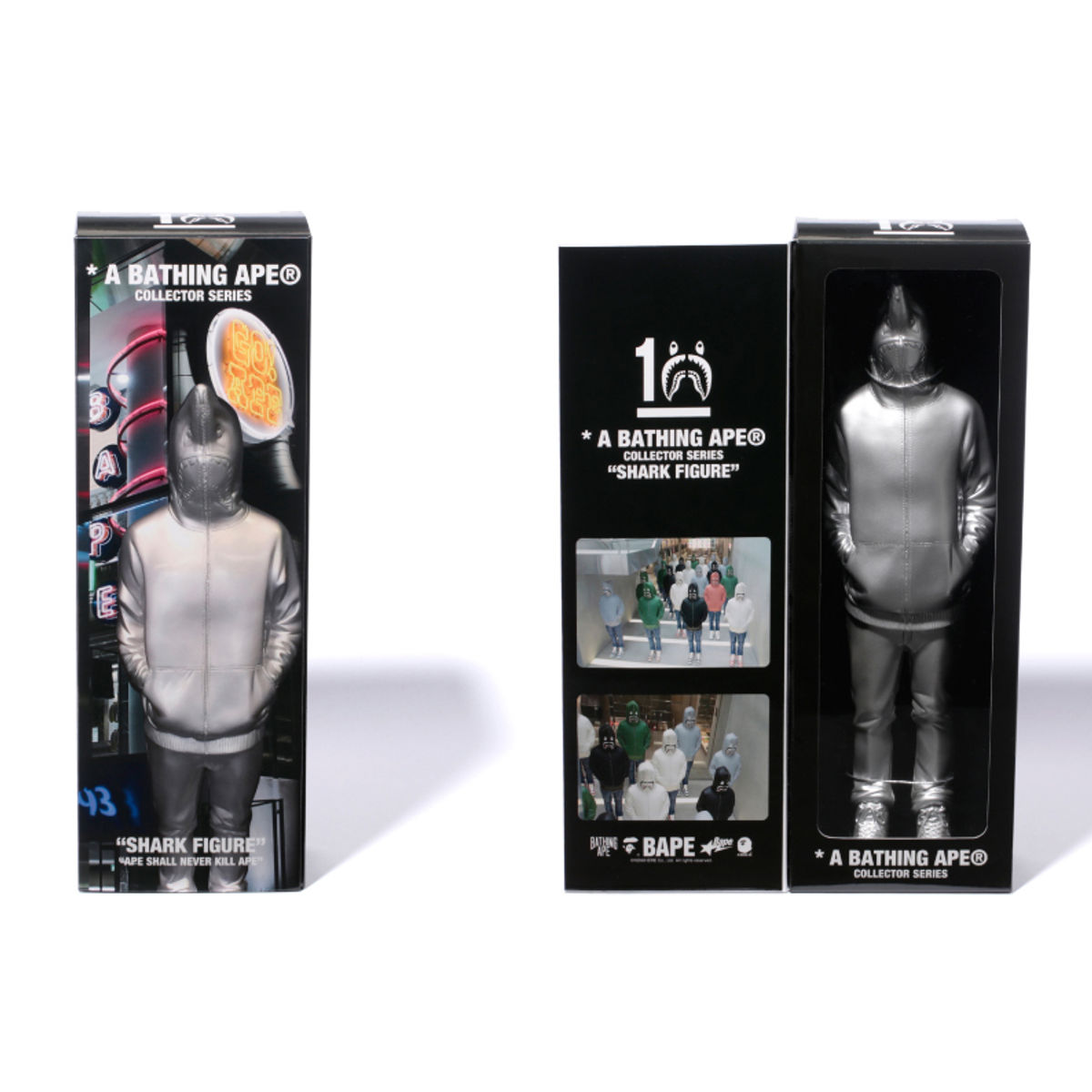 BAPE Shark Figure - Silver ( 10th Anniversary Edition )