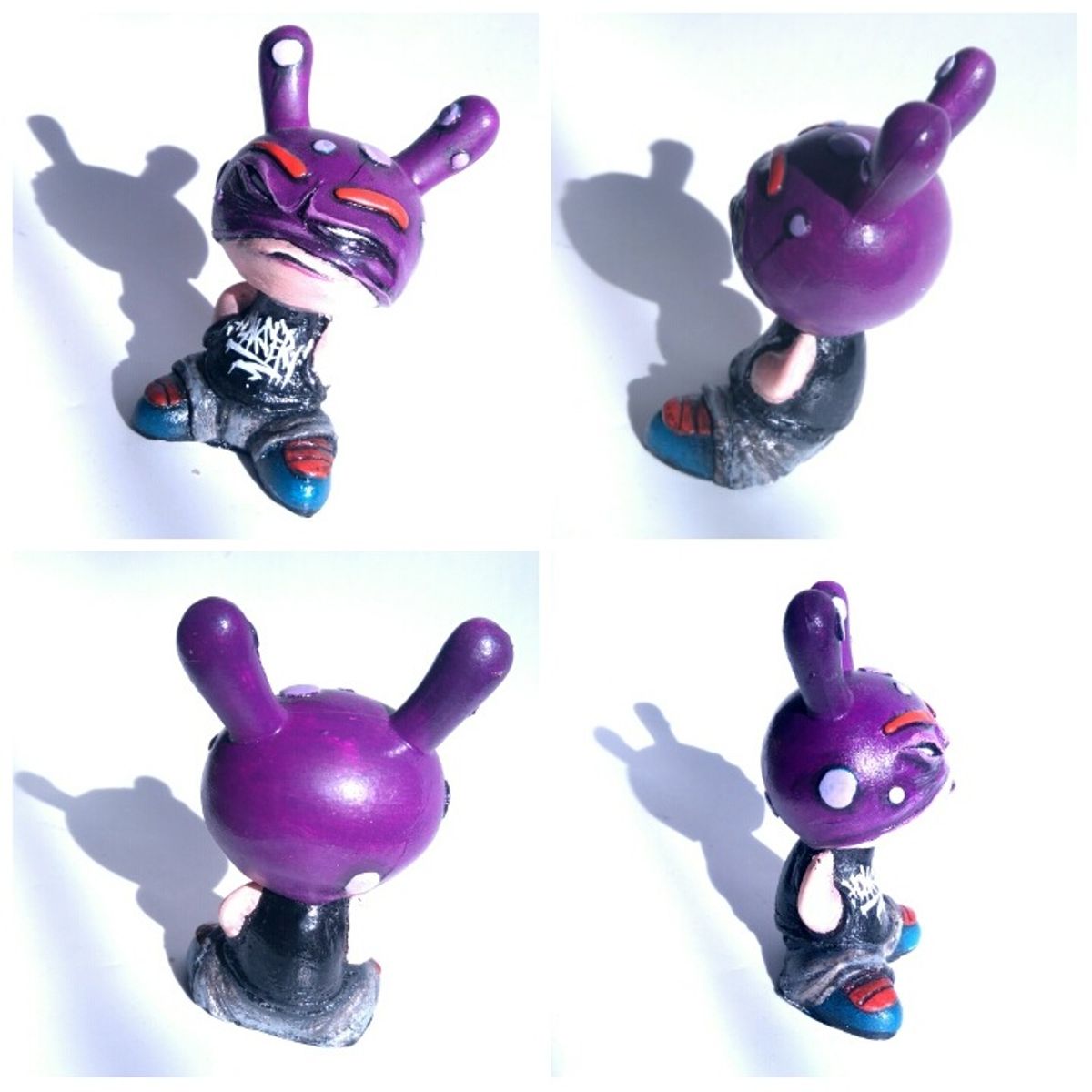 BUNNYCLAVA DUNNITZ 1 OF 4 RESIN DUNNY FIGURE GRAFFITI - purple