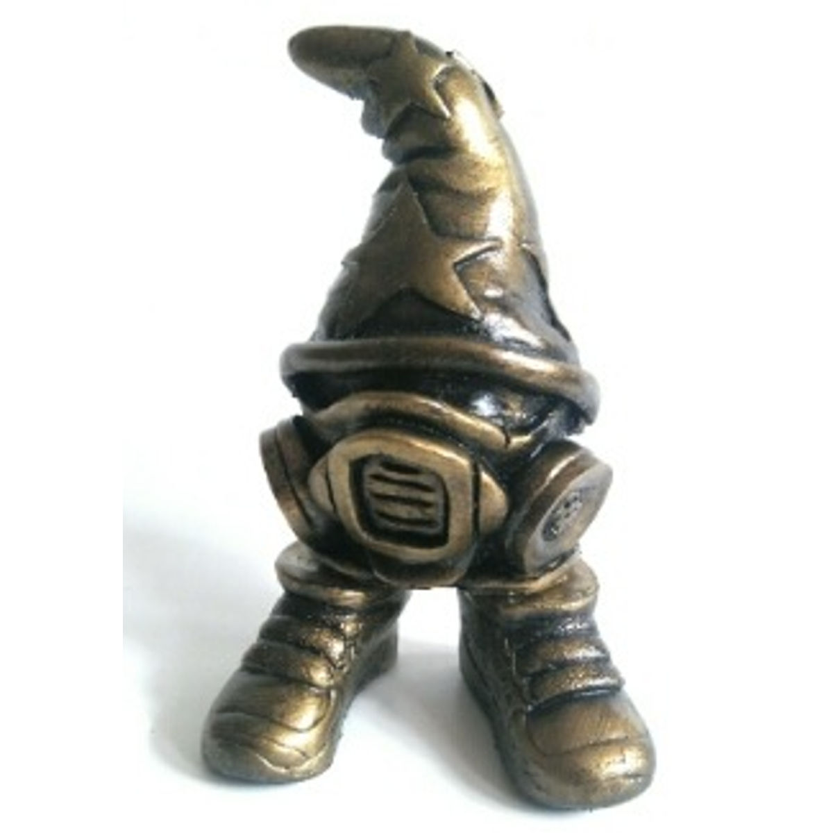 MASKED CHEECH OLD GOLD VERSION RESIN GRAFFITI CHARACTER SCULPTURE