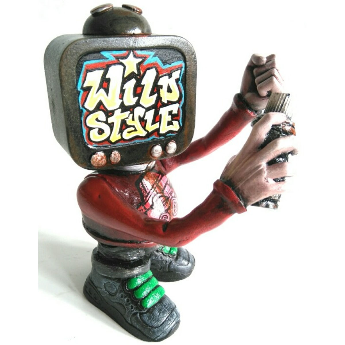 SKREEN FACE RED WILD STYLE GRAFFITI RESIN SPRAY CAN HOAKSER