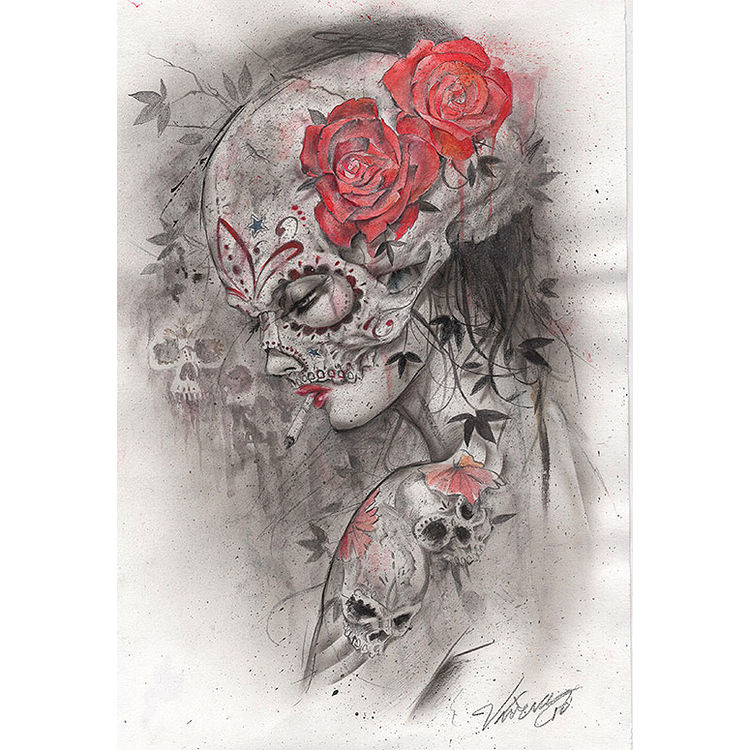 Viva La Muerte III Concept Drawing by Brian Viveros