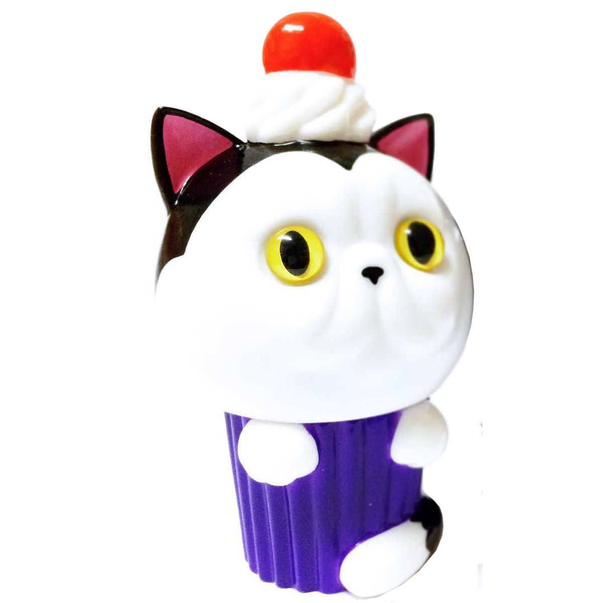 Exotic Short Hair Cupcake - White w/ Purple Wrapper