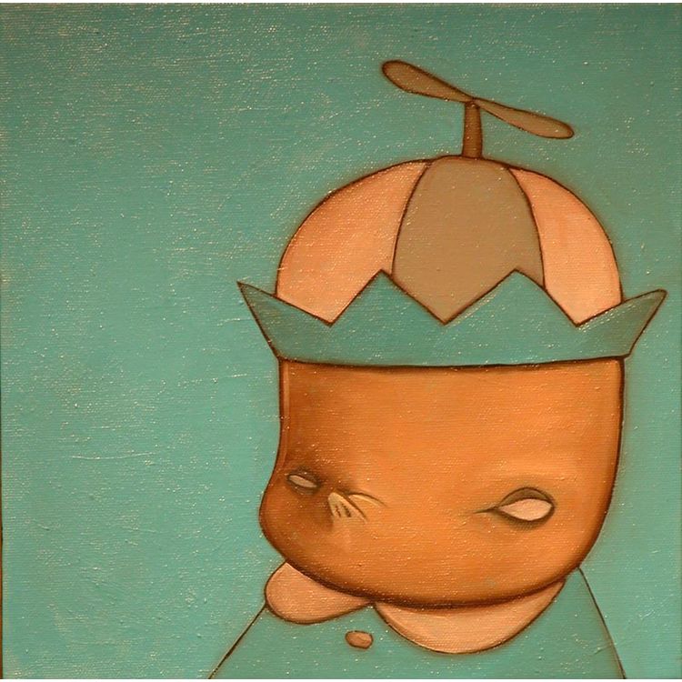Blue Boy With Beanie by Kathie Olivas