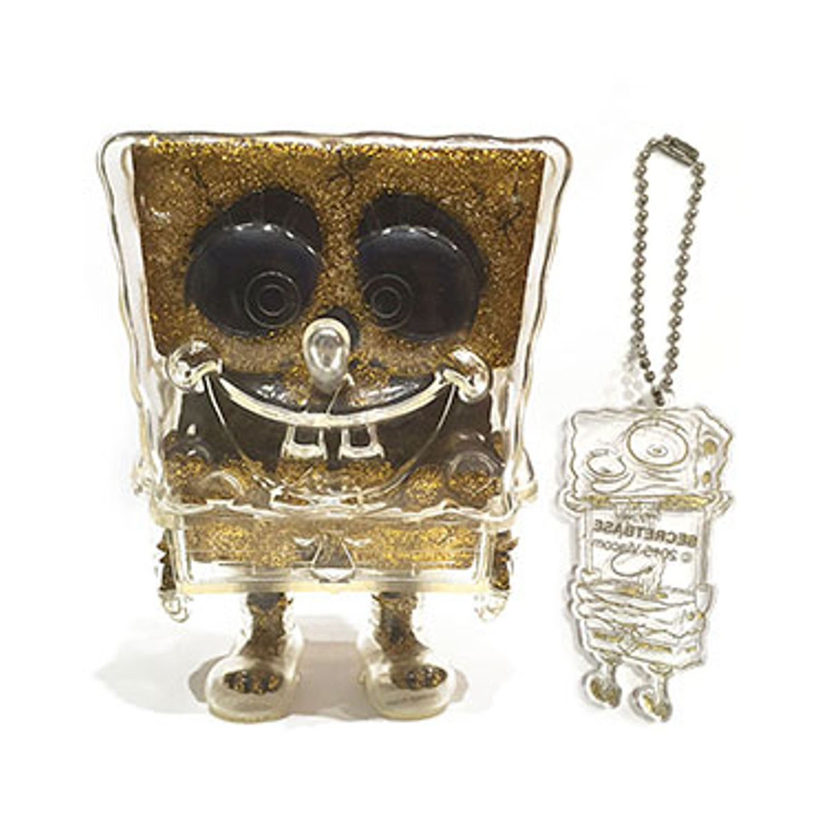Sponge Bob Gold Glitter Keychain Set