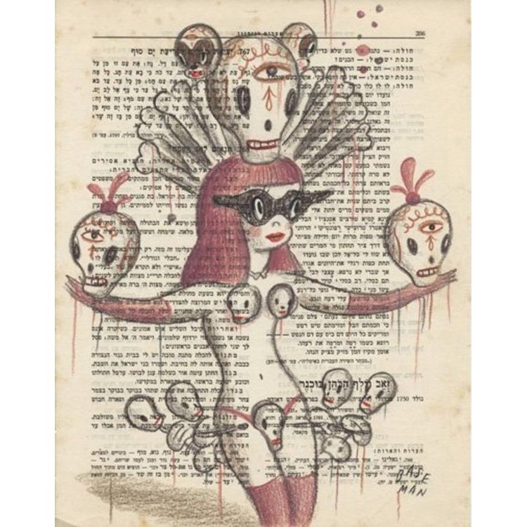 Skeleton Girl Drawing by Gary Baseman