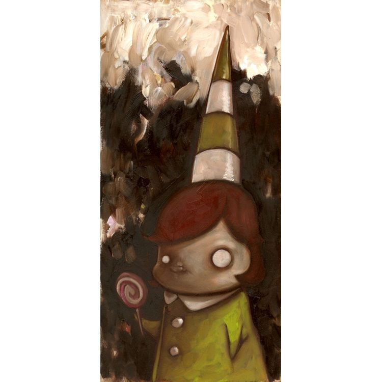 Girl With Green Dress and Lollipop by Kathie Olivas