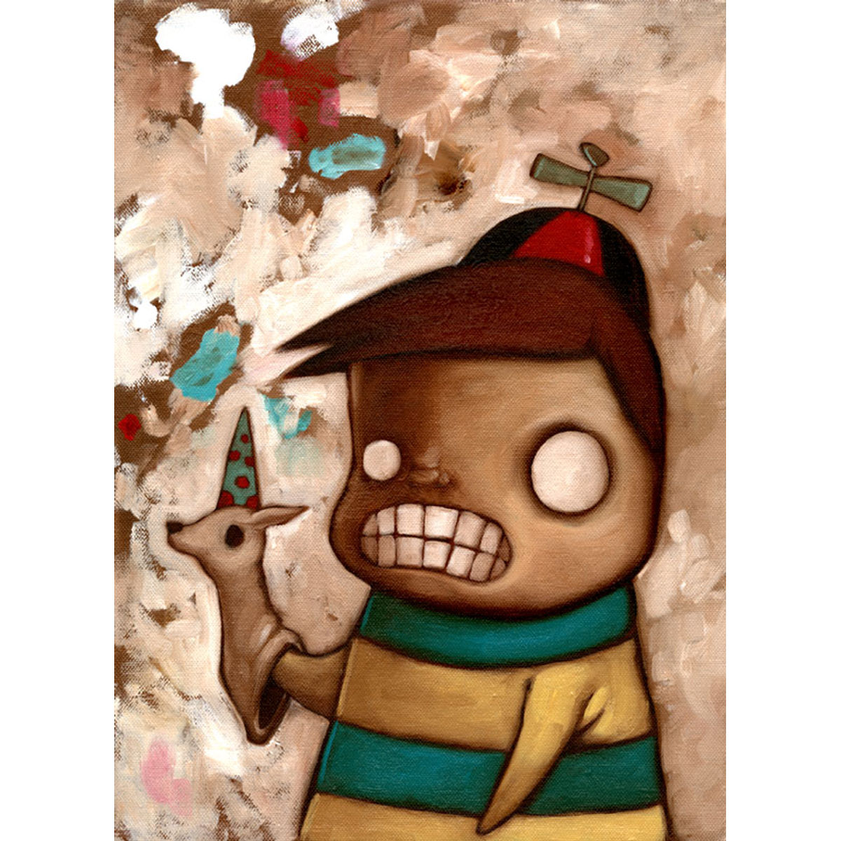 Boy With large Grin, Dog Puppet