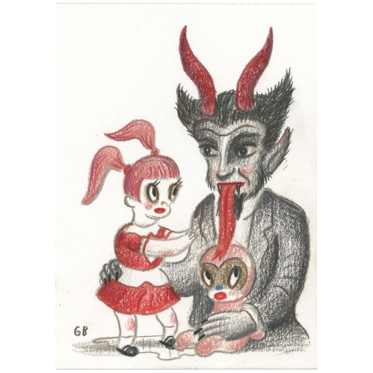 Krampus vs. The Wild Girl - Four by Gary Baseman
