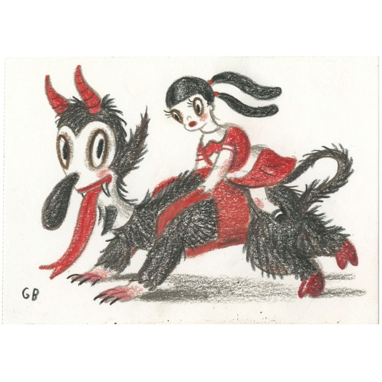 Krampus vs. The Wild Girl - One by Gary Baseman