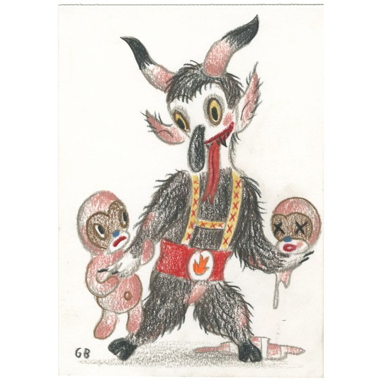 Krampus vs. The Wild Girl - Nine by Gary Baseman