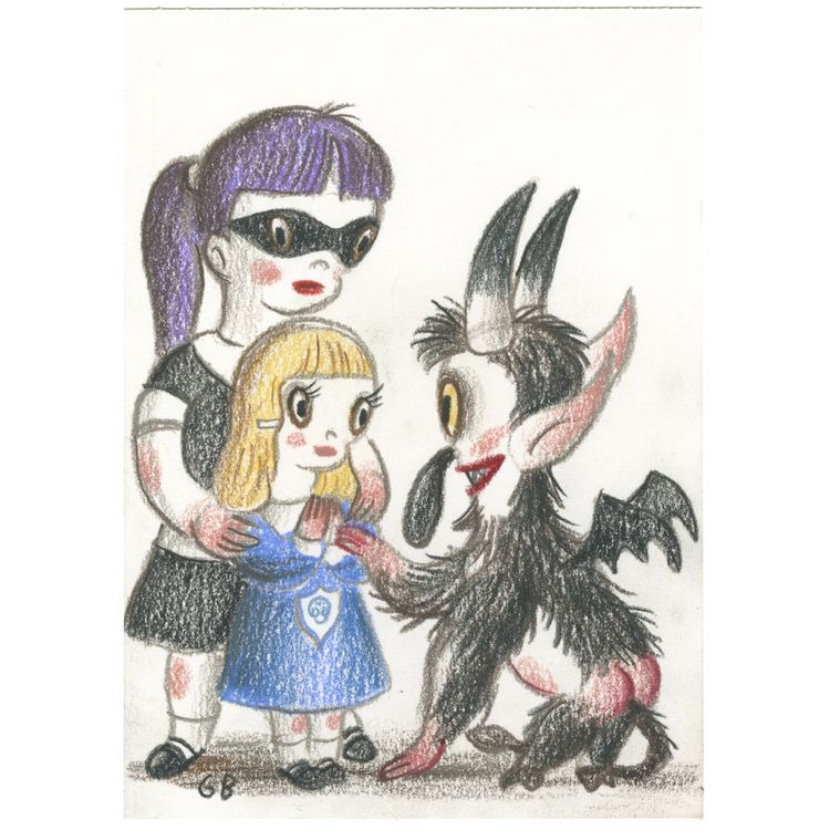 Krampus vs. The Wild Girl - Ten by Gary Baseman