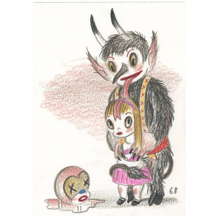 Krampus vs. The Wild Girl - Thirteen by Gary Baseman