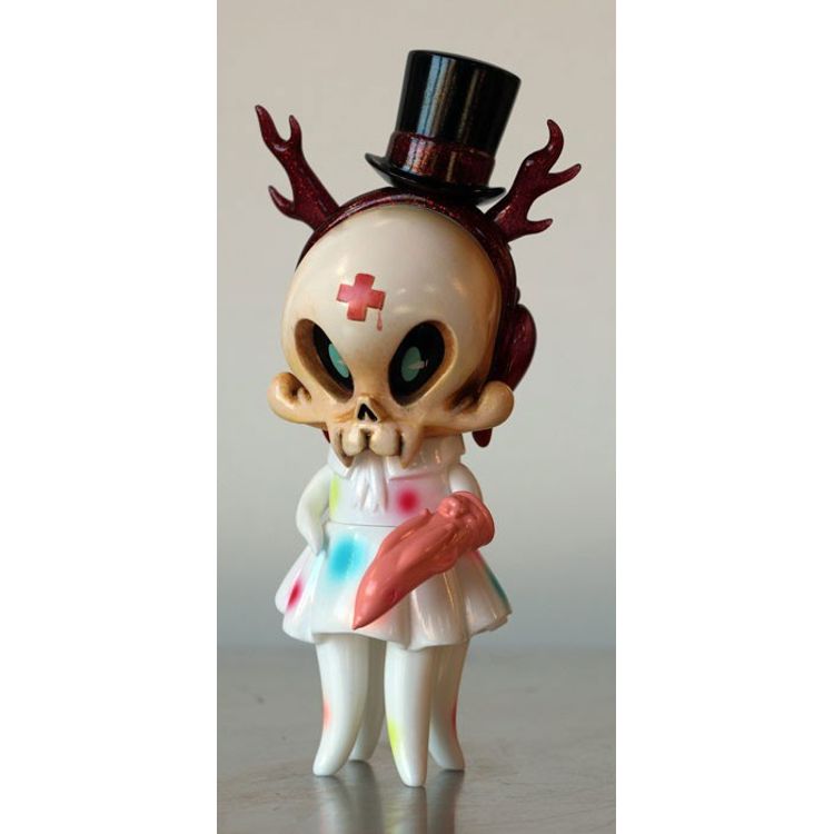 Red Heathen - Heathen Jackalope - Hand-embellished Sofubi Mash-up by Brandt Peters